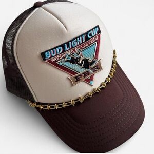 PBR BUD LIGHT CUP Las Vegas Trucker Patch Hat & Gold Chain Trending